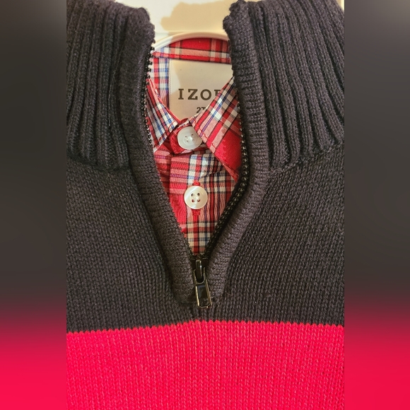 NWT Izod size 2T 3 piece set red/black/ gray top, pants, sweater - Picture 8 of 10